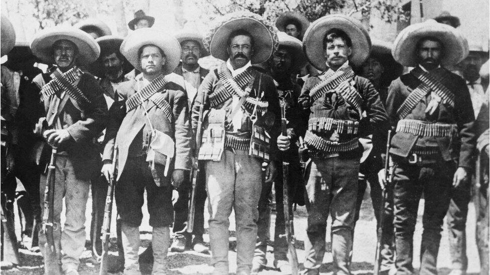 Pancho Villa, center, and some of his followers Pancho Villa, center, and some of his followers